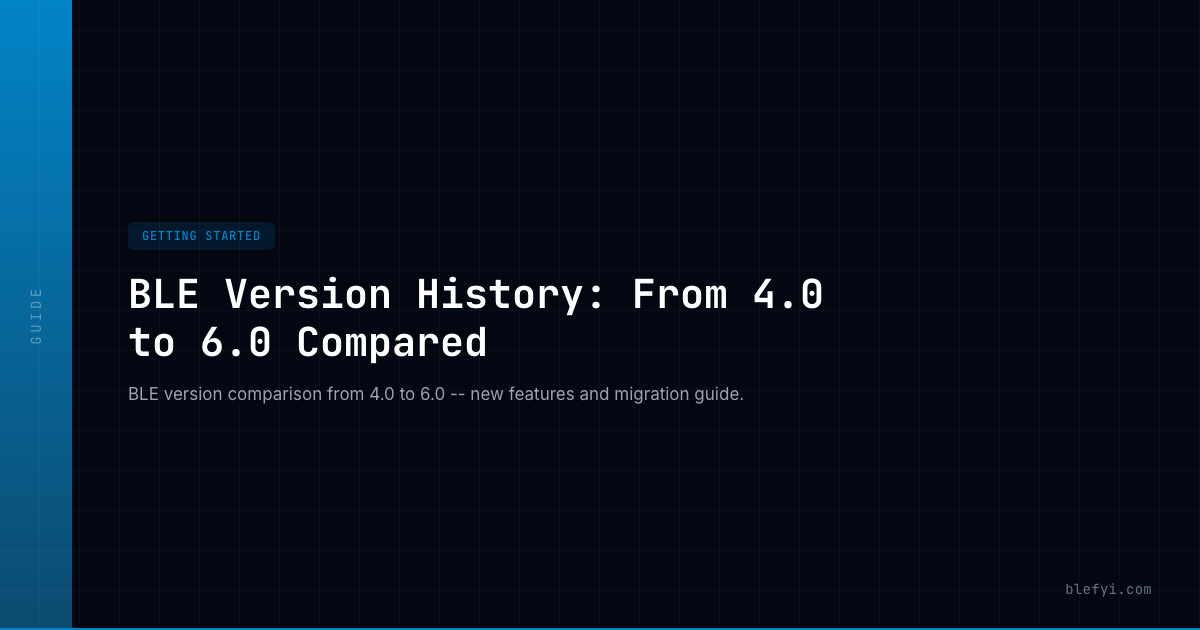 BLE Version History: From 4.0 to 6.0 Compared — BLEFYI